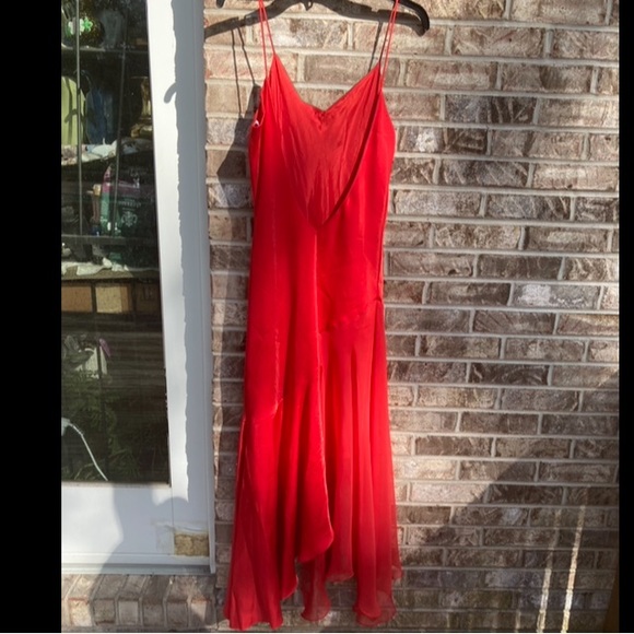 Vintage 90s Red Formal Salsa Goth Mall Goth Glam Prom Dress - Picture 6 of 10